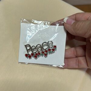 Classic Red and Silver Cluster Brooch